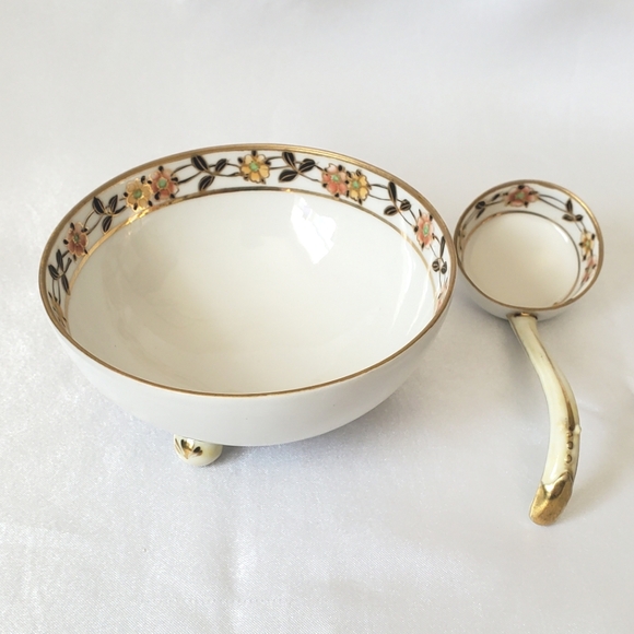 Nippon Footed Mayonnaise/ Condiment Bowl with Spoon - Picture 9 of 9